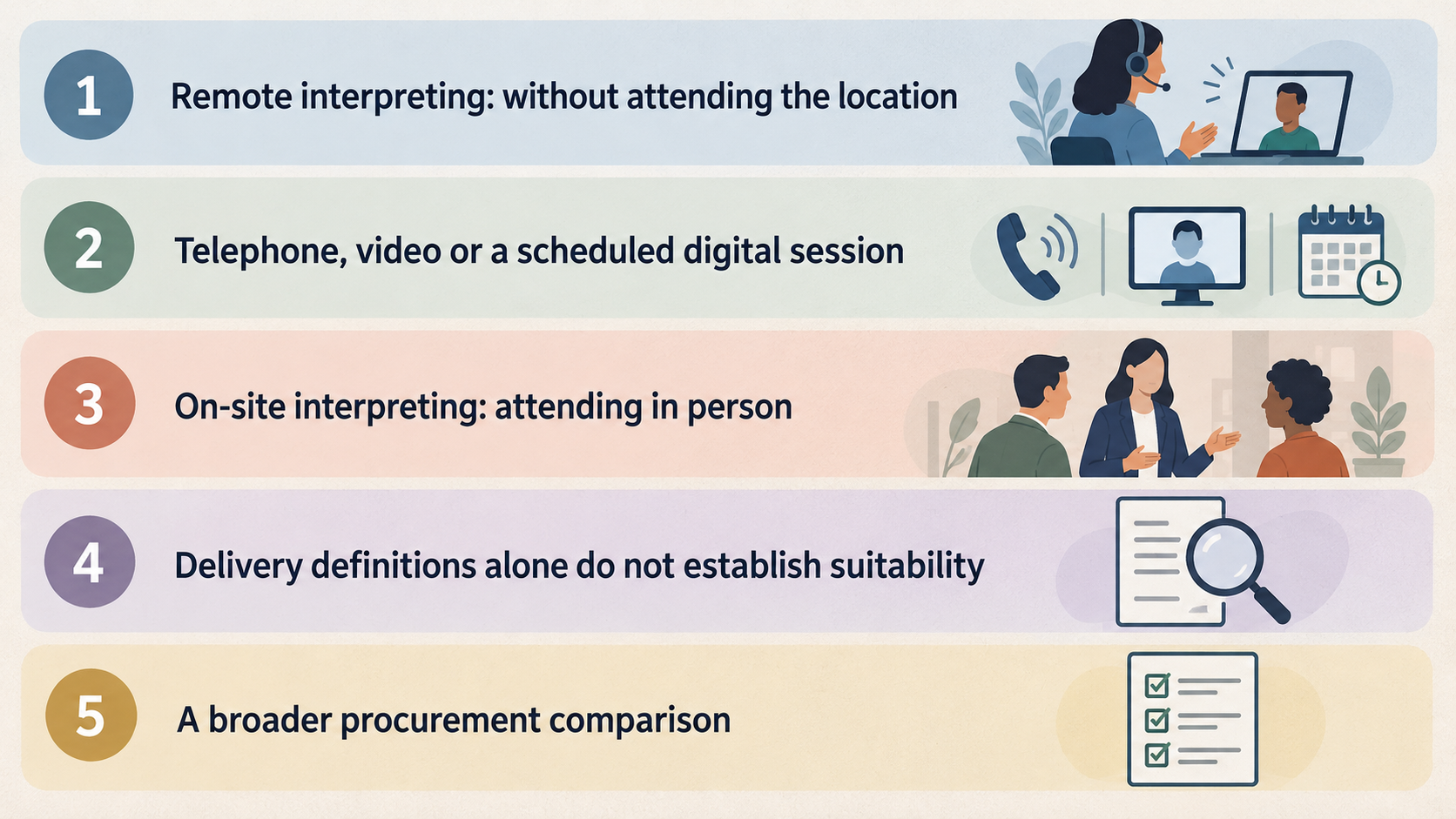 Make the section’s two operating models visually comparable using only their stated delivery definitions.