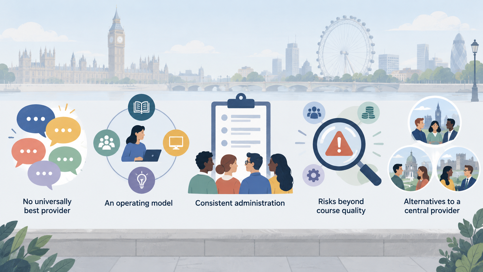 Introduce the four provider models stated in the article as equal alternatives for UK employers.